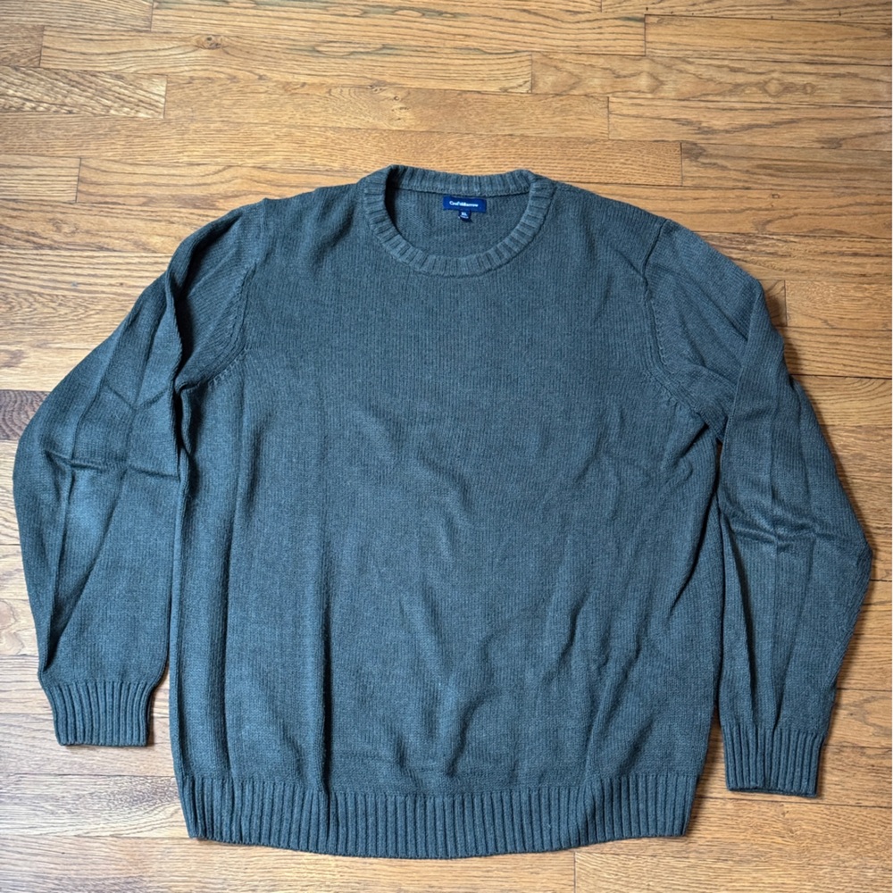 Vintage Croft & Barrow Men's Dark Green Crewneck Sweater